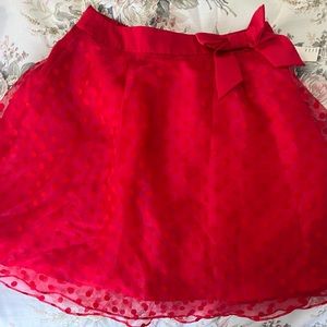 Elle polka dot pull-on skirt red. Size L NWT
